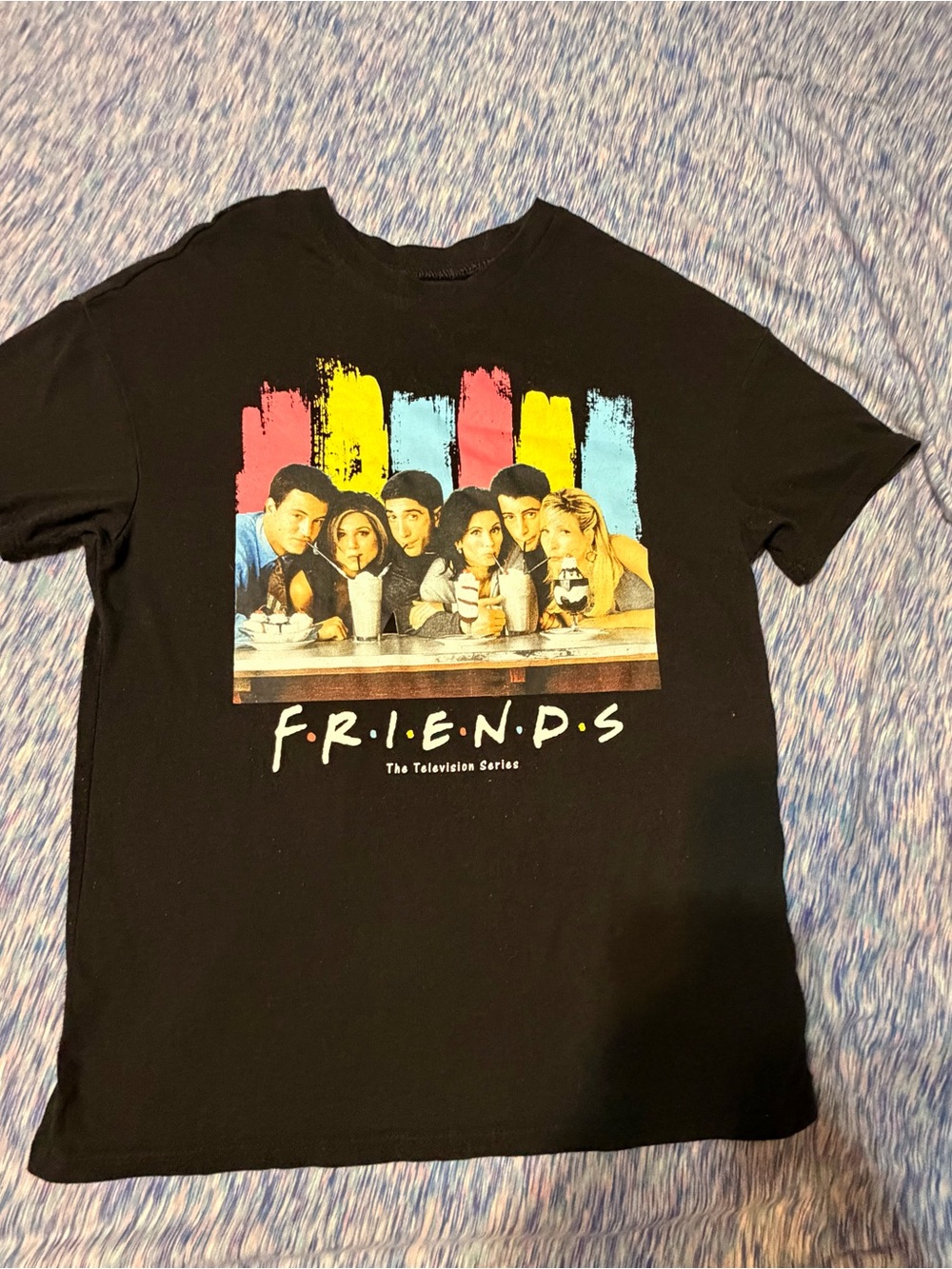 Warner Bros. Black Kids Tee with Multicolor Friends Graphic